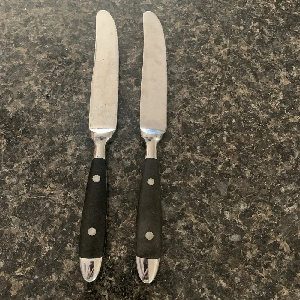 Hampton Silversmiths BISTRO BLACK Butter Knives Lot Set of 2 Stainless
